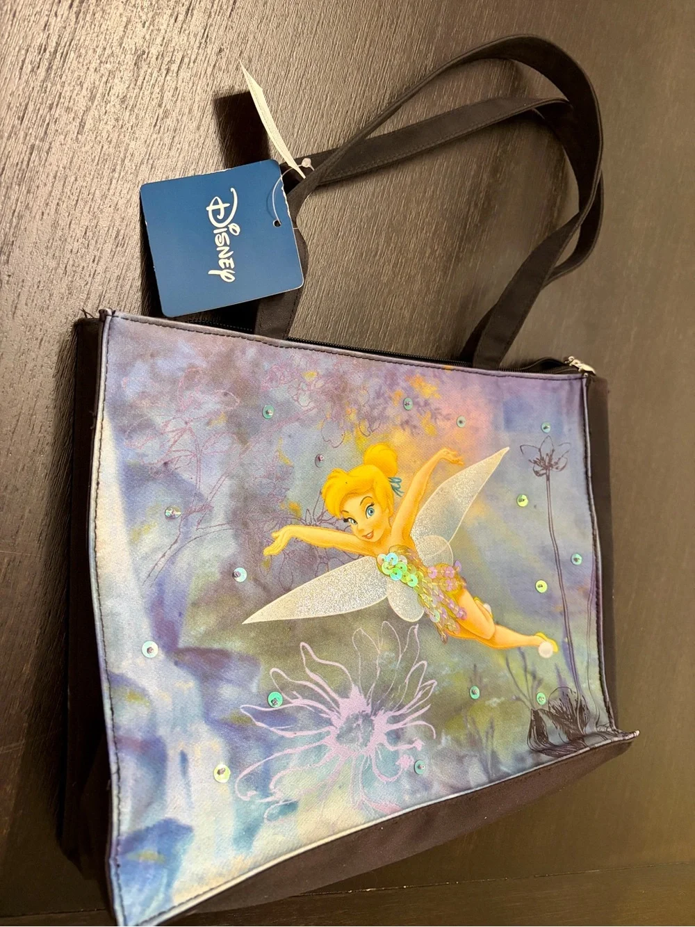 Disney Purple Tinker Bell Sequin Kids Tote Bag